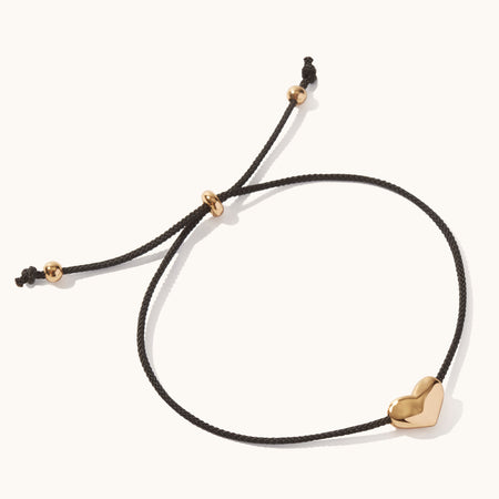 Heart Cord Bracelet Gold